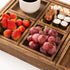 Set 7 Yangbaga Rustic Wooden Serving Trays with Handle - of Rectangular Platters for Entertaining, Breakfast, Coffee