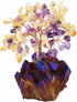 mookaitedecor Citrine & Amethyst Crystal Tree, Quartz Cluster Purple Titanium Crystals Base