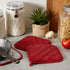 DII Basic Terry Collection Quilted Potholder - 100% Cotton, Barn Red, 3 Piece