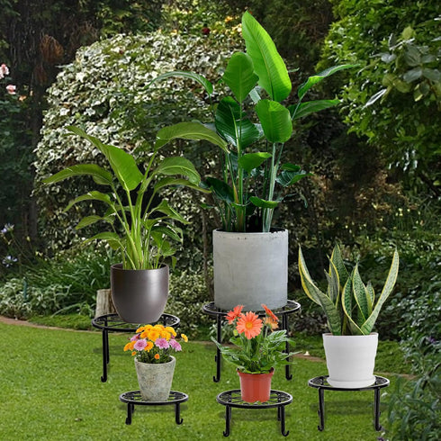 5 Pack 5 Tosnail Metal Plant Stands for Indoor and Outdoor Planters, Flower Pots, Beverage Dispenser, Pumpkin Short