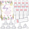 Sherr 12 Pcs Safari Baby Shower Bottle Sign Wooden Jungle Animal Gift Sets