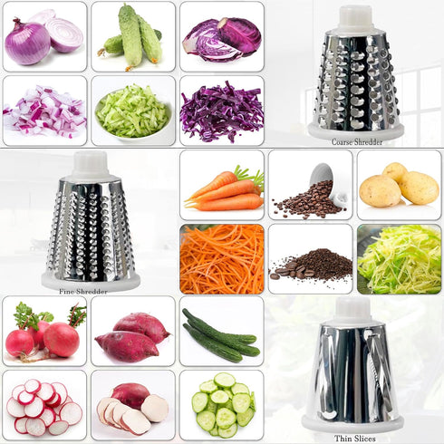 YOUCZON Rotary Cheese Grater Multi-Purpose Stainless Steel Cheese Shredder - Cheese Grater With Handle Effortless