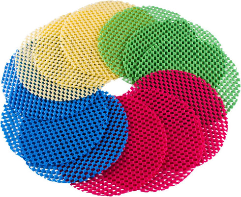 Super Z Outlet 12 Pack Multi-Purpose Manual Jar Gripper Pad Rounds, Bottle Openers in Blue/Green/Red/Yellow