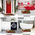 Christmas Kitchen Rugs Red Poinsettia Flower Non Slip Soft Mats, Anti Fatigue Bath Rug Runner Doormats for Home Decor