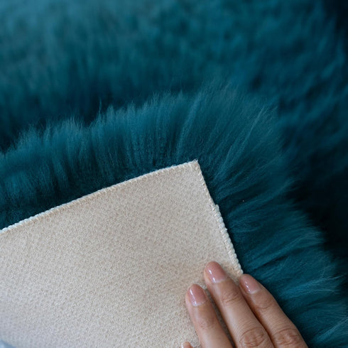 18x18 Inch (Pack 1),Peacock Sheepskin Chair Cushion Non-Slip Back Square Genuine Fur Chair Cover Silky Natural Wool
