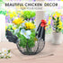 FJAXLJGYP Countertop Chicken Egg Basket, Egg Collecting Baskets,Metal Wire Egg Basket with Handle, Farmhouse Chicken