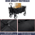 360 Collapsible Wagon Foldable Heavy Duty Steel Utility Outdoor Beach with Big Wheels for Sand, Garden Cart Grocery