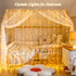 200 6.5ftx6.5ft JMEXSUSS LED Curtain Lights for Bedroom, Warm White Curtain Fairy Lights for Backdrop Indoor, USB