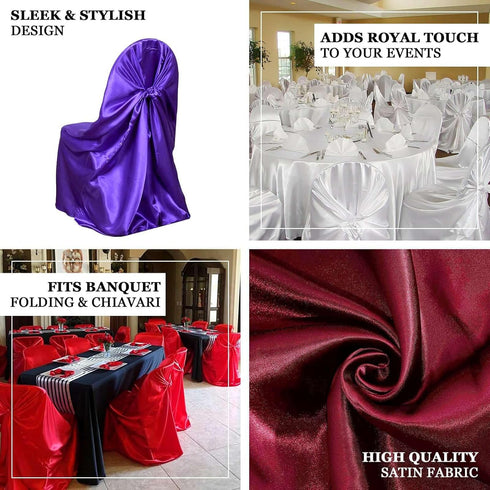 1 Efavormart Beige Chair Covers for Party PCS Satin Self Tie Universal Banquet Wedding Folding Chair Cover for Dining