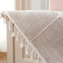 24 24 Inch Square Small Bedside Tablecloth Cotton Linen Light Brown Lattice Dust-Proof Washable Table Cover Boho