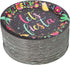 80 Pack Let's Fiesta Party Plates - 7 inch Decorative Dinnerware for Special Occasions (Black)