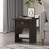 Furinno Dario End Table / Side Table - 1-Pack, Espresso/Brown with Bin Drawer