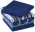 DII Assorted Woven Kitchen Set, 5 Piece, Nautical Blue, Dishtowel 18x28, Dishcloth 13x13