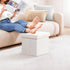 White,12.6"x12.6"x12.6" PINPLUS Storage Ottoman Cube Square Shaped Ottomans with Storage Foot Stool Footrest for Lving