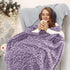 60"x80" Twin Size Blankets for Bed - Lightweight Purple Blanket Throw for Women, Soft Fuzzy Lavender Fleece Bedding