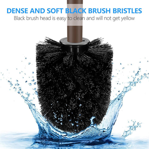 SetSail 3 Packs,Brown Toilet Brush, Compact Size Toilet Bowl Brush and Holder Toilet Brushes for Bathroom