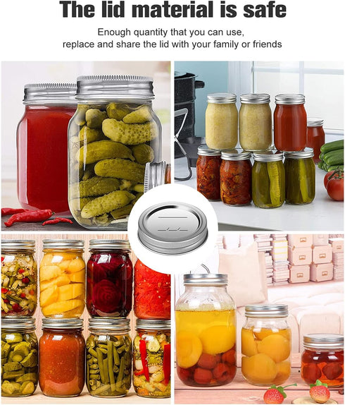 DSJIFGEW 52Pcs Premium Canning Lids - Rings for Regular Mouth Mason Jars, Food Grade Split-Type Metal Canning Kerr Jar
