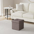 Simplify Faux Linen Folding Storage Ottoman | Single | Collapsible | Tufted Padded Seating | Foot Rest | Bench |