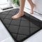 OLANLY Memory Foam Bath Mat 30x20, Ultra Soft Absorbent Bathroom Rug, Machine Washable Black Bath Carpet