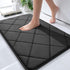 OLANLY Memory Foam Bath Mat 30x20, Ultra Soft Absorbent Bathroom Rug, Machine Washable Black Bath Carpet
