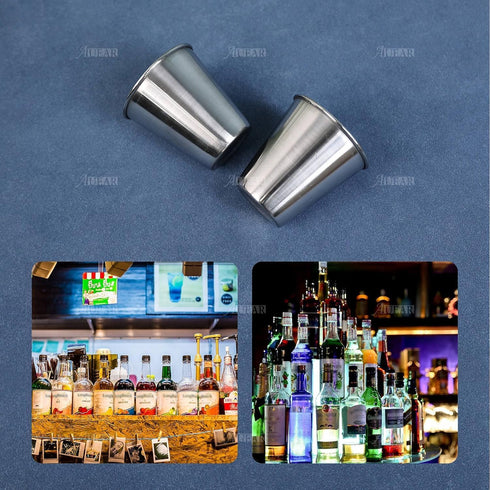 AUEAR 6 Pack 2.3 Oz Stainless Steel Shot Glass, Espresso Cups for Bar Home Restaurant