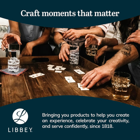Libbey Flare Tumbler and Rocks Glasses Set, Stylish Lead-Free Drinking Glasses Set of 16 for Kitchen and Parties