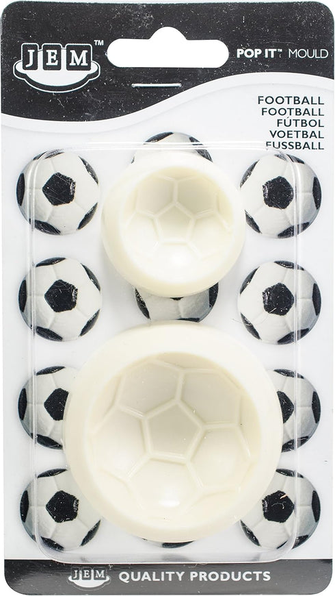 JEM Pop It Football Shaped Mold for Cake Decorating, Set of 2, Small & Large Sizes