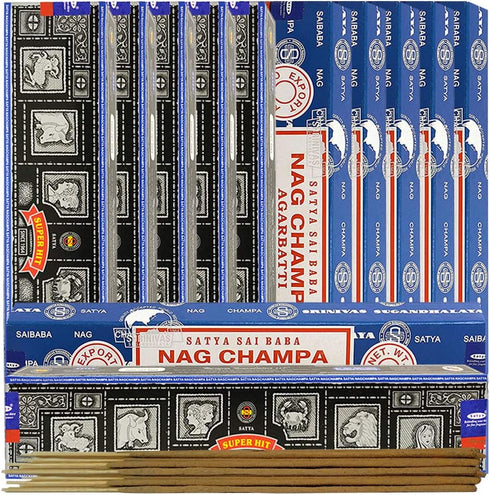 Nag Champa Incense Sticks & Super Hit Bundle - Incense Holder for Home Fragrance & Spiritual Décor