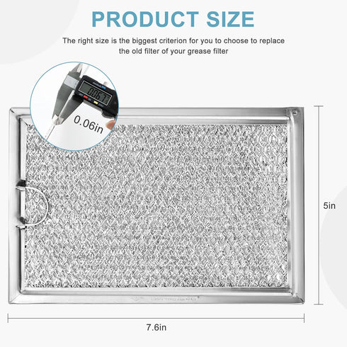 WB06X10309 Microwave Oven Grease Filter - 7-5/8 x 5" Compatible with GE WB06X10359 Microwave Filter Replacement Parts