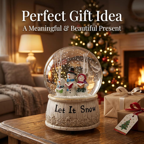 Christmas Snow Globes Glitter Water Globe Musical Snow Globe Decoration Plays Let It Snow, Snowman Xmas Snow Globe