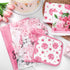 Leinuosen 8 Sets Sets Pcs Pink Rose Kitchen Towels and Dishcloths Oven Mitts and Pot Holders Absorbent Kitchen Gloves