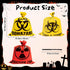 CNhoqc 6Pcs Halloween Lawn Trash Bags - Zombie Warning Reusable Waste Bags with Twist Ties, Fallen Leaf Grass Clipping