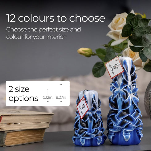 Carved Candles - Handmade Decorative Large Candle, Tall Long Burning Cute Spiral Candle for Women, Table Candle for