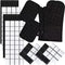 Oven Mitts, Kitchen Towels, and Dishcloths Set, 500 Degree Heat Resistant Potholders with Non-Slip Silicone Surface