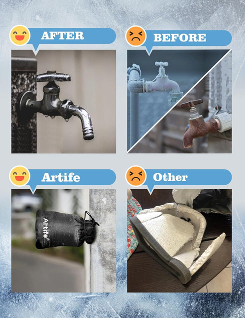 4 Pack XXL Winter Faucet Covers - Insulated Hose Bib Socks in Black