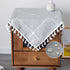 Kunxufi 24 24 Inch Farmhouse Small Square Grey Waterproof Tablecloth Heavy Weight Cotton Linen Table Cloth with Tassels