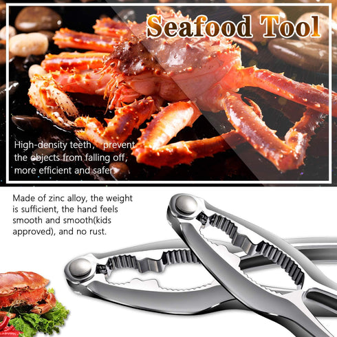Crab Leg Crackers and Tools Set - Stainless Steel Lobster Crackers and Picks, Shellfish Crab Claw Cracker & Forks,
