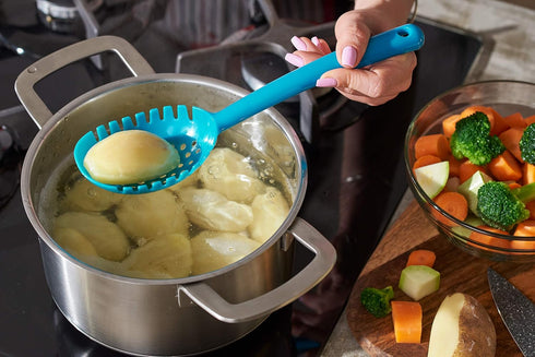 Set of 2 Slotted Serving Spoons, Heat-Resistant for Draining and Serving Vegetables, Pasta, Dishwasher Safe