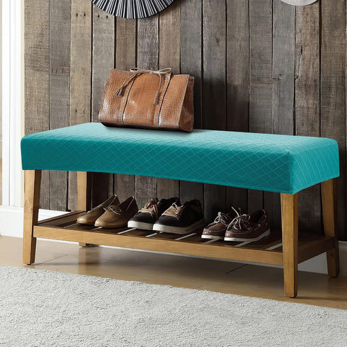 YISUN Jacquard Dining Bench Covers, Stretch Washable Removable Slipcover, Rectangle Seat Protector for Dining Rooms,