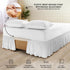 Utopia Bedding Queen Elastic Bed Ruffle, Microfiber Bed Skirt with Adjustable Elastic Belt, 16 Inch Drop, White