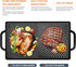 GGC Cast Iron Reversible Griddle, Double-sided 15 x 9 Griddle Pan for Indoor and Outdoor Cooking, Flat and Ribbed Side