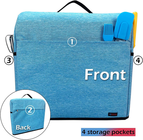 Stand Mixer Dust-proof Cover with Organizer Bag for Kitchenaid Mixer, Multi Pockets for Accessories (Blue, 4.5-5 Quart)
