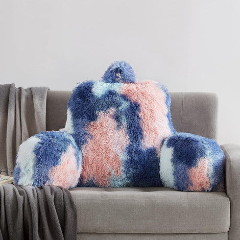 J&L Jillche Bed Fluffy Fur Reading Pillow for Adults & Kids Unisize, College Dorm Room Essentials for Girls, Chair
