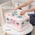24 QT Medicine Organizer Storage Box with Removable Tray, Extra Large Collapsible First Aid Box Empty, Clear Medicine