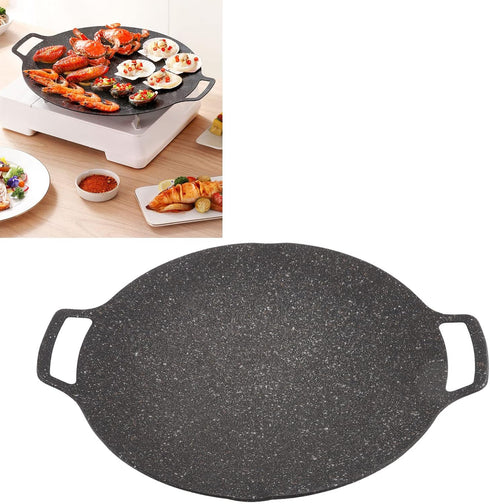 Teppanyaki Frying Pan, Nonstick Circular Griddle for Korean BBQ, High Thermal Conductivity, 30cm