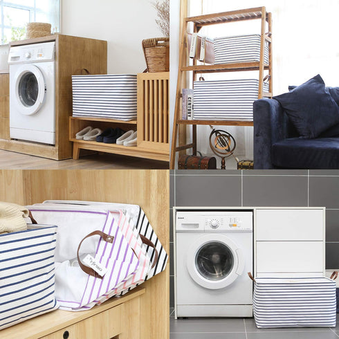 Hinwo 70L Extra Large Storage Bins, 2-Pack Closet Organizers and Storage, Foldable Clothes Storage Baskets with Handles