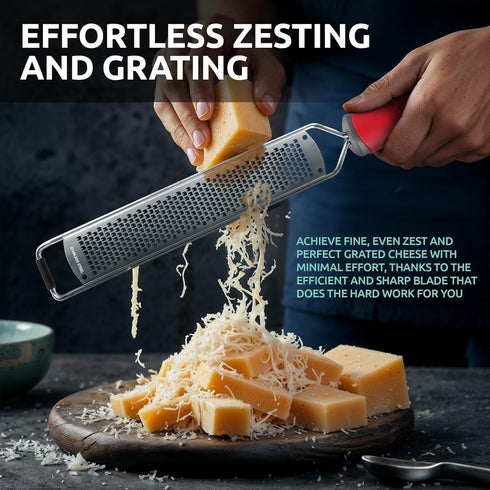 Lemon Zester & Parmesan Cheese Grater - Premium Citrus Grater with Bonus Cleaning Brush & Glove