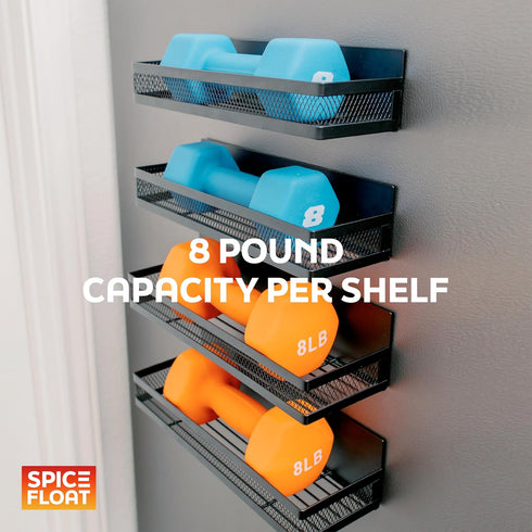4 1 (3.94" 12.2" 3.15") Houseify SPICE FLOAT Magnetic Spice Organizer Racks - Premium Metal Racks + Hanging Hook Bar