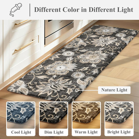 2 Sink,Laundry,Office(17''x29''+17''x47'') LEEVAN Anti Fatigue Mats for Kitchen Floor Piece,Cushioned Memory Foam Black