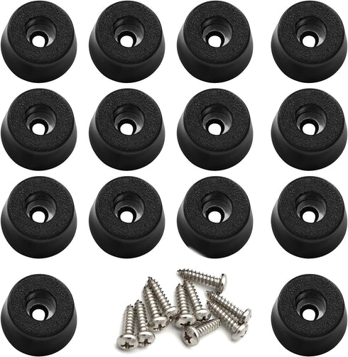 30 PCS Cutting Board Rubber Feet (0.59 x 0.31 ) with 304 Stainless Steel Screw, Non Slip Round Pads
